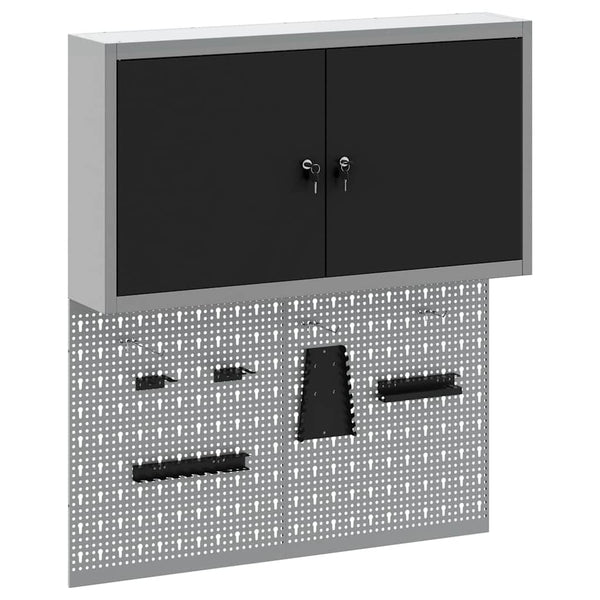 Werkzeugschrank Set, 3-teilig, Schwarz