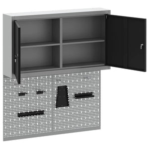 Werkzeugschrank Set, 3-teilig, Schwarz