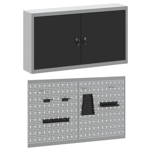 Werkzeugschrank Set, 3-teilig, Schwarz