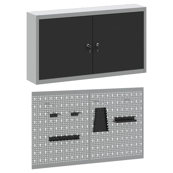 Werkzeugschrank Set, 3-teilig, Schwarz