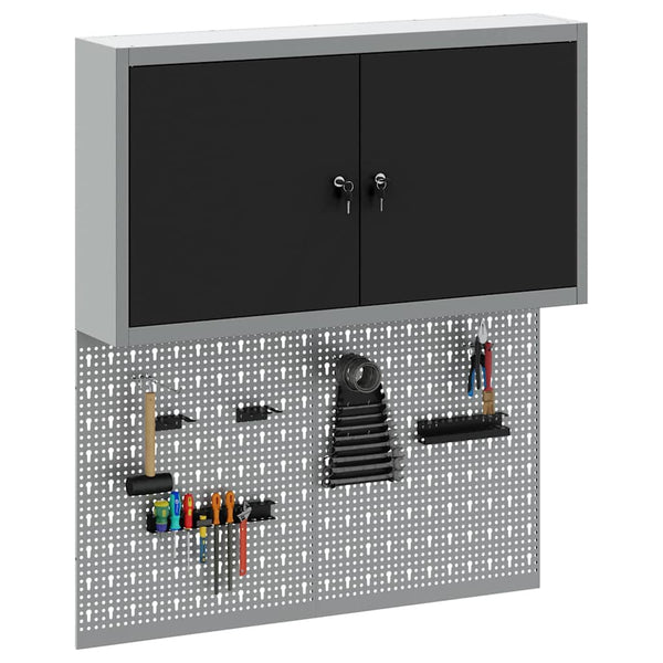 Werkzeugschrank Set, 3-teilig, Schwarz