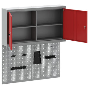 Werkzeugschrank Set Rot, 3-teilig
