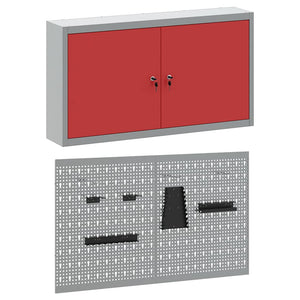 Werkzeugschrank Set Rot, 3-teilig
