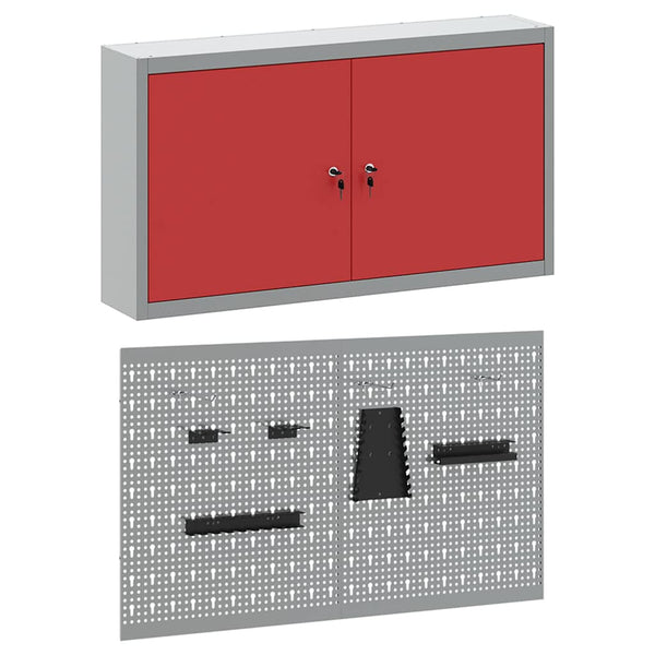 Werkzeugschrank Set Rot, 3-teilig