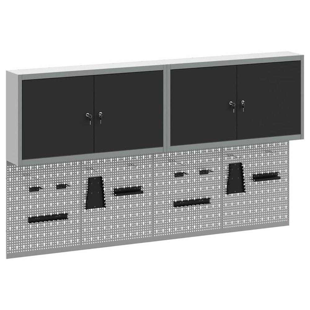 Werkzeugschrank Set 6-teilig Schwarz Stahl