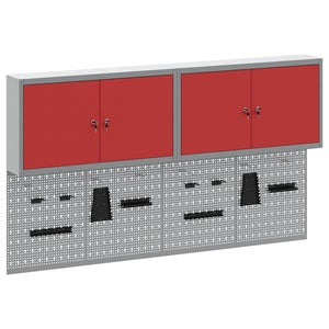 Werkzeugschrank Set Rot, 6-teilig