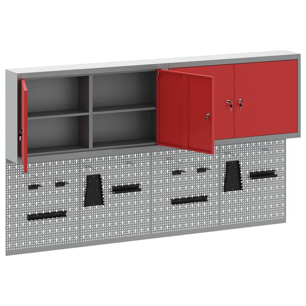 Werkzeugschrank Set Rot, 6-teilig