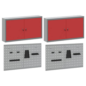 Werkzeugschrank Set Rot, 6-teilig