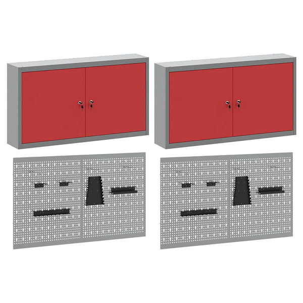 Werkzeugschrank Set Rot, 6-teilig