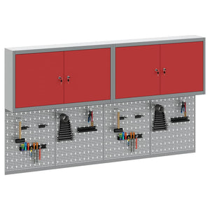 Werkzeugschrank Set Rot, 6-teilig
