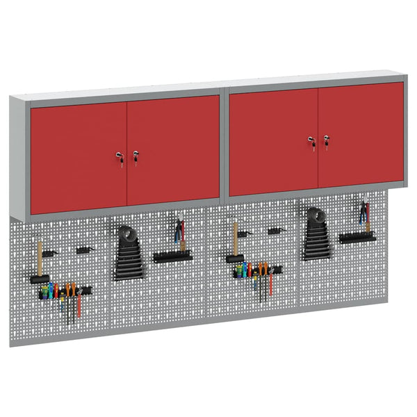 Werkzeugschrank Set Rot, 6-teilig