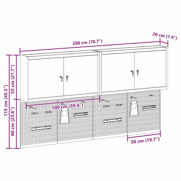 Werkzeugschrank Set Rot, 6-teilig