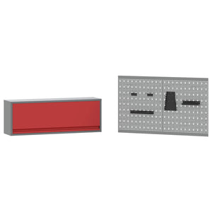 Werkstattschrank Set mit Schubladen Rot 5tlg.
