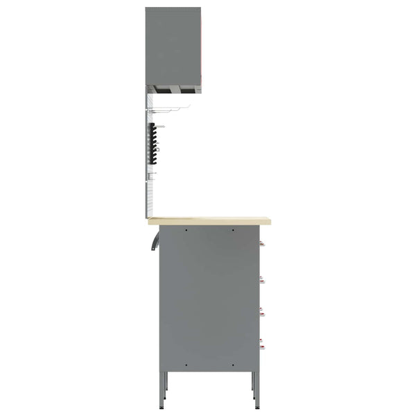 Werkstattschrank Set mit Schubladen Rot 5tlg.