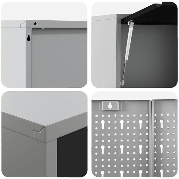 Werkstattschrank Set mit Schubladen Schwarz 5tlg