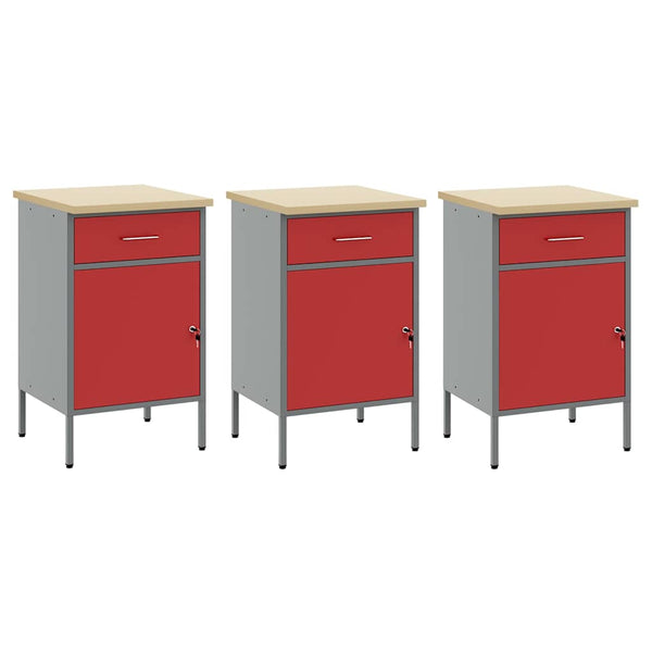 Werkbank mit Schubladen, 8-teilig, Rot