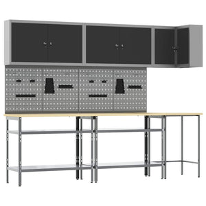Werkstattschrank Set mit Regal, abschließbar, 10-teilig