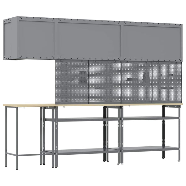Werkstattschrank Set mit Regal, abschließbar, 10-teilig