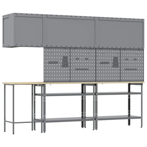 Werkstattschrank Set mit Regal, abschließbar, 10-teilig