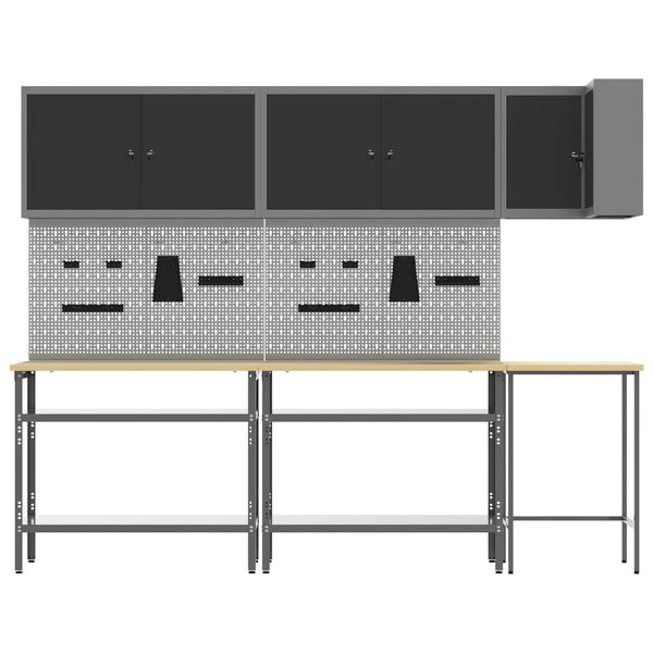 Werkstattschrank Set mit Regal, abschließbar, 10-teilig