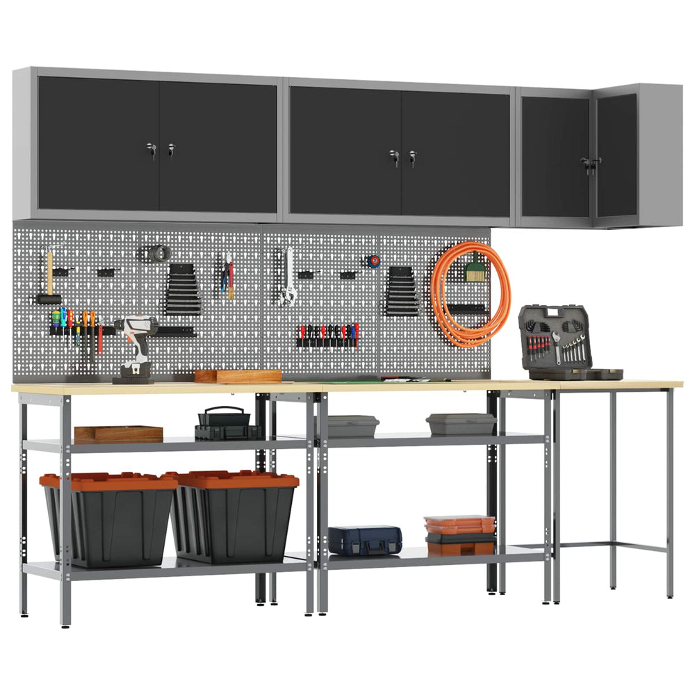 Werkstattschrank Set mit Regal, abschließbar, 10-teilig