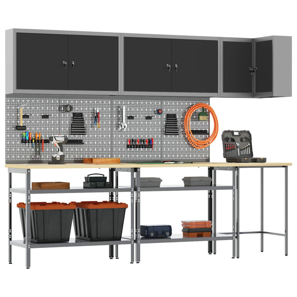 Werkstattschrank Set mit Regal, abschließbar, 10-teilig