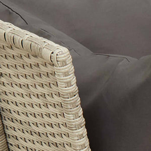 vidaXL Garden Sofa with Cushions Light Grey Poly Rattan