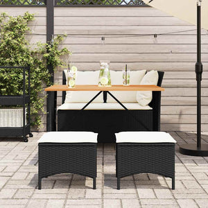 vidaXL 4-Piece Garden Dining Set with Cushions Black Poly Rattan