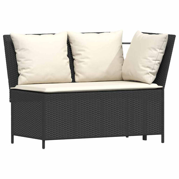 vidaXL 4-Piece Garden Dining Set with Cushions Black Poly Rattan