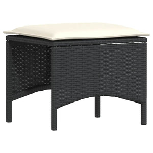 vidaXL 4-Piece Garden Dining Set with Cushions Black Poly Rattan
