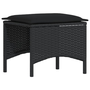 vidaXL 4-Piece Garden Dining Set with Cushions Black Poly Rattan