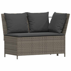 vidaXL 4-Piece Garden Dining Set with Cushions Grey Poly Rattan