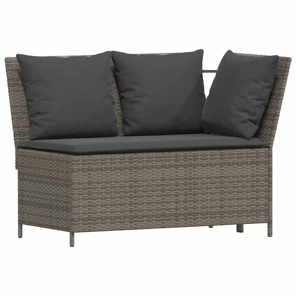 vidaXL 4-Piece Garden Dining Set with Cushions Grey Poly Rattan