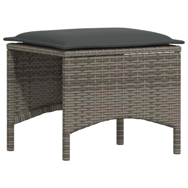 vidaXL 4-Piece Garden Dining Set with Cushions Grey Poly Rattan