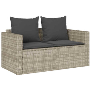vidaXL 5-piece Garden Sofa Set Cushions Stackable Light Grey Poly Rattan