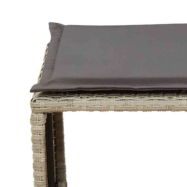 vidaXL 5-piece Garden Sofa Set Cushions Stackable Light Grey Poly Rattan