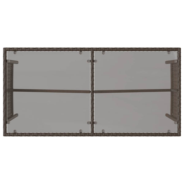 vidaXL 3-Piece Garden Dining Set with Cushions Brown Poly Rattan