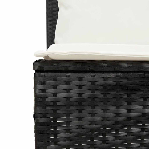 vidaXL 3-Piece Garden Dining Set with Cushions Black Poly Rattan