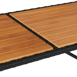 vidaXL 3-Piece Garden Dining Set with Cushions Black Poly Rattan