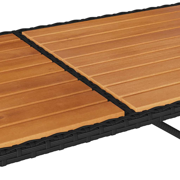 vidaXL 3-Piece Garden Dining Set with Cushions Black Poly Rattan