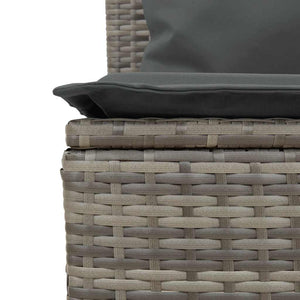 vidaXL 3-Piece Garden Dining Set with Cushions Grey Poly Rattan