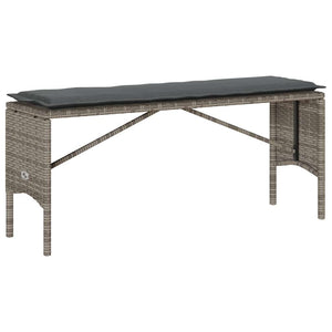 vidaXL 3-Piece Garden Dining Set with Cushions Grey Poly Rattan
