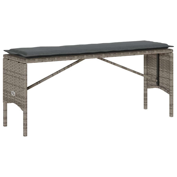 vidaXL 3-Piece Garden Dining Set with Cushions Grey Poly Rattan