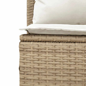 vidaXL 3-Piece Garden Dining Set with Cushions Beige Poly Rattan
