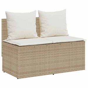 vidaXL 3-Piece Garden Dining Set with Cushions Beige Poly Rattan