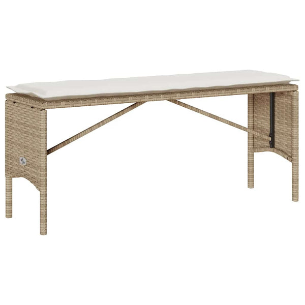 vidaXL 3-Piece Garden Dining Set with Cushions Beige Poly Rattan