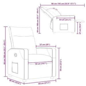 vidaXL Recliner Blue Fabric