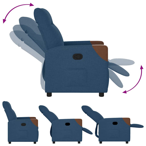 vidaXL Recliner Blue Fabric
