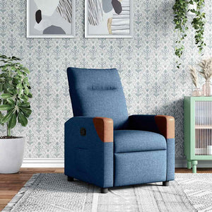 vidaXL Recliner Blue Fabric