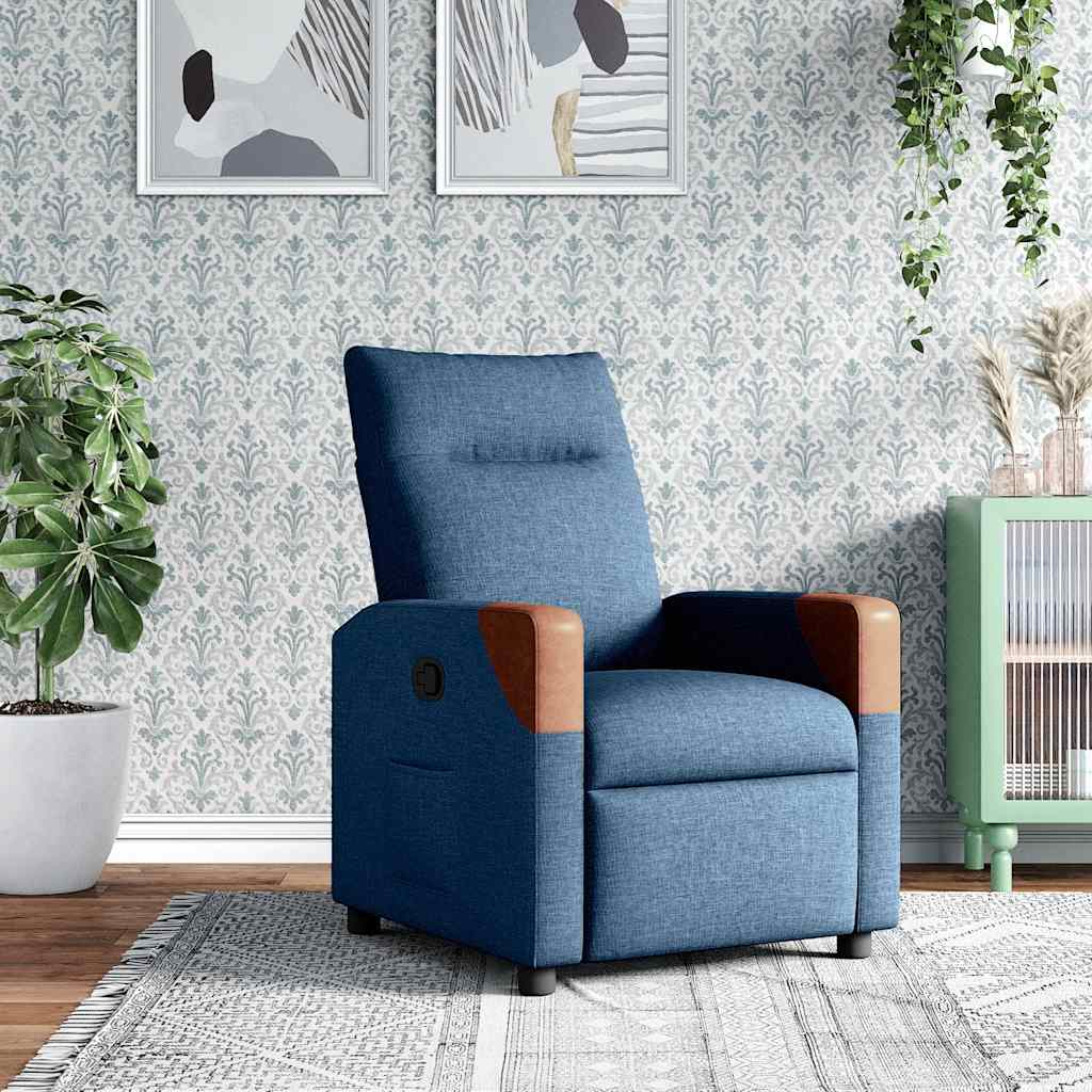 vidaXL Recliner Blue Fabric